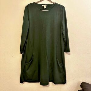 H&M Women’s Hunter Green Long-sleeve Dress